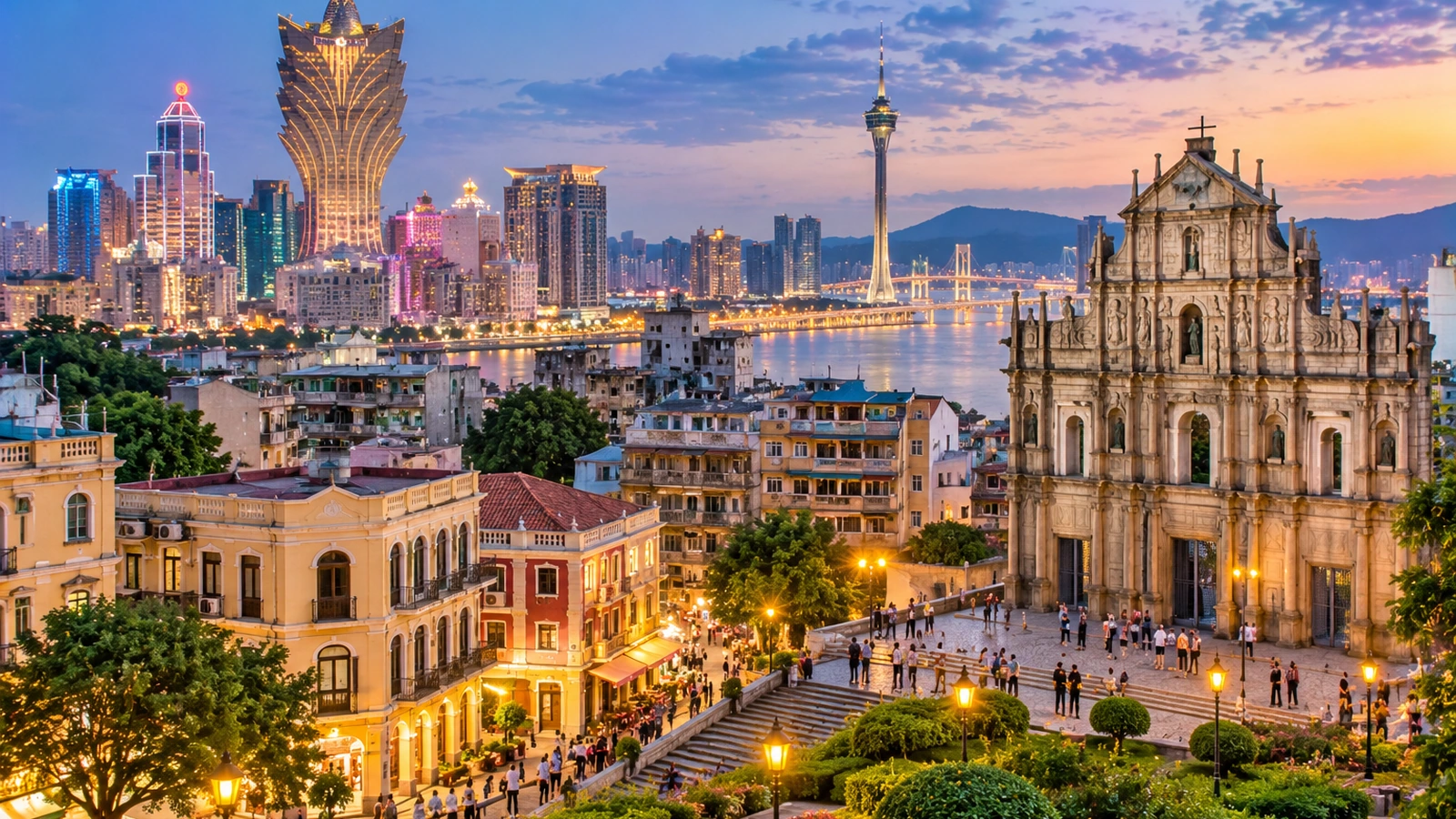 Ruins of St. Paul’s, Portuguese-style streets, Macau Tower, Macao